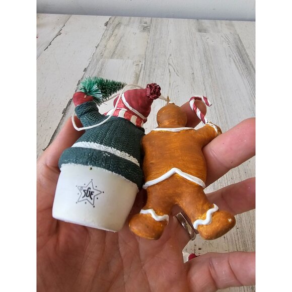 Sandi gore evans snowman gingerbread ornament tree Xmas gingerbread set - Picture 9 of 10